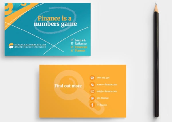 efinance service business card template