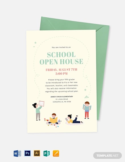 school open house invitation template