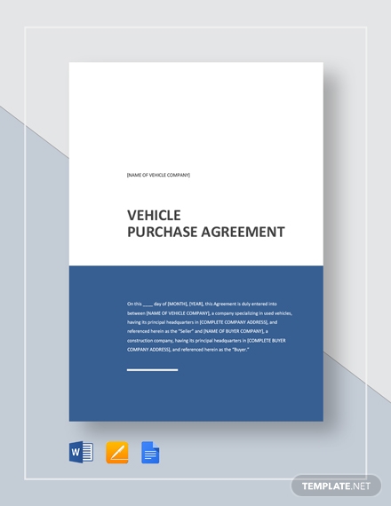 vehicle purchase agreement