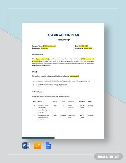 10+ Year Plan Template - Google Docs, MS Word, Pages, PDF