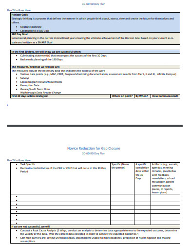 16+ 30 60 90 Day Plan Templates in Google Docs | Pages | Word | PDF