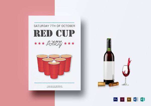red cup party flyer template
