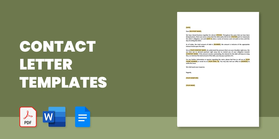 9+ Contact Letter Templates Google Docs, Word, Pages, PDF