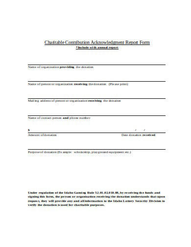 acknowledgment report form example