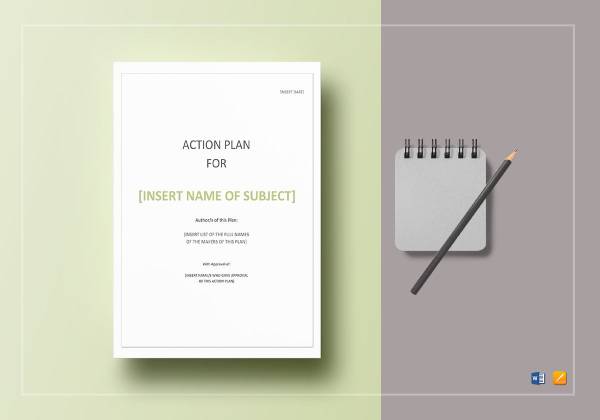action plan template mockups