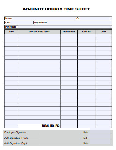 11+ Hourly Sheet Templates in PDF