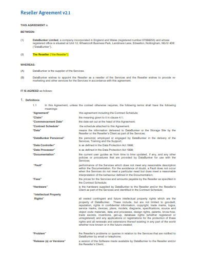 agent reseller agreement template