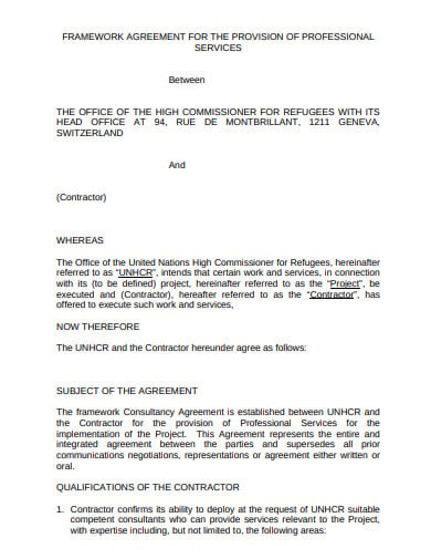 agreement for the provision in pdf