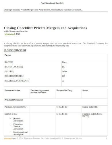all-inclusive-private-merger-closing-checklist-template