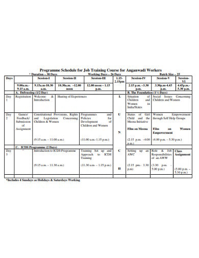 anganwadi-work-training-schedule