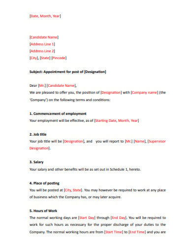 appointment letter template in pdf