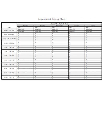 21 Sign Up Sheet Templates In Google Docs Google Sheets Word 