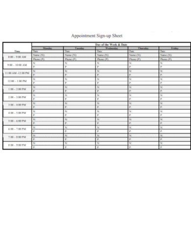 Free 21+ Sign Up Sheet Templates in Google Docs, Google Sheets, Word ...
