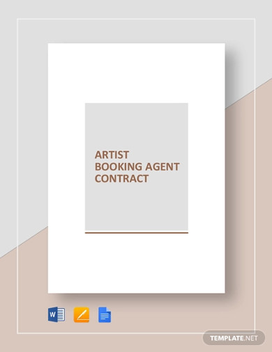 artist booking agent contract template1