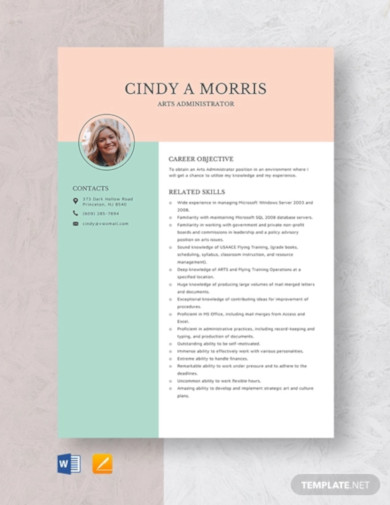 arts-admin-resume-template