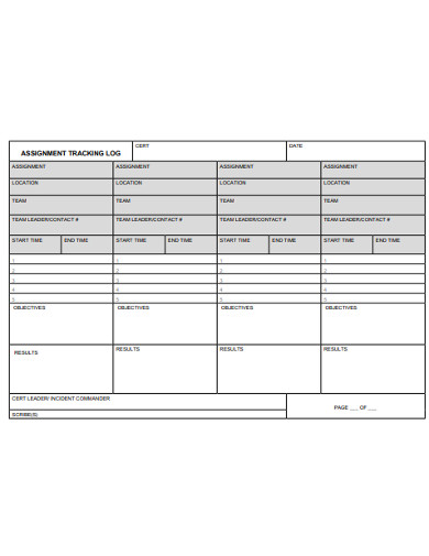 cert assignment tracking log