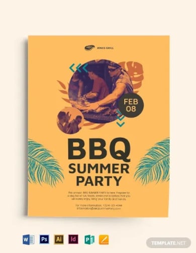 bbq summer party flyer template