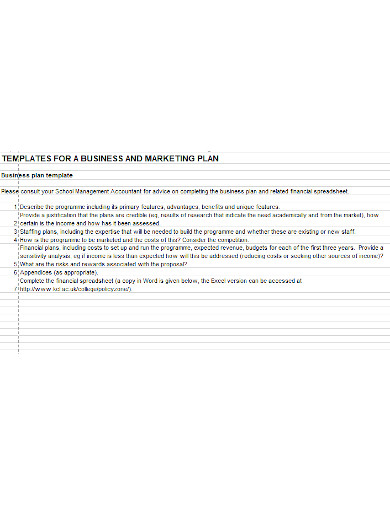 basic business marketing plan template