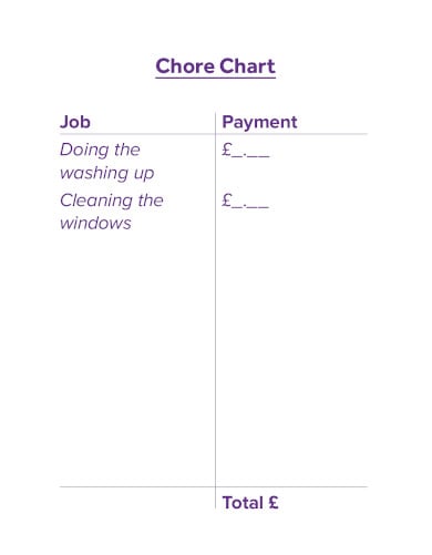 basic chore chart template