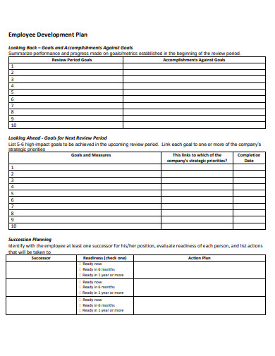 basic employee development plan template