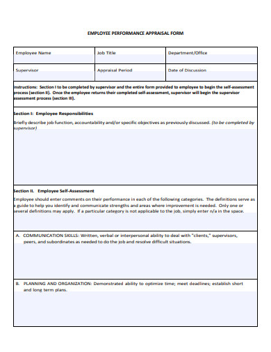 11+ Employee Appraisal Form Templates in Google Docs | Word | Pages | PDF