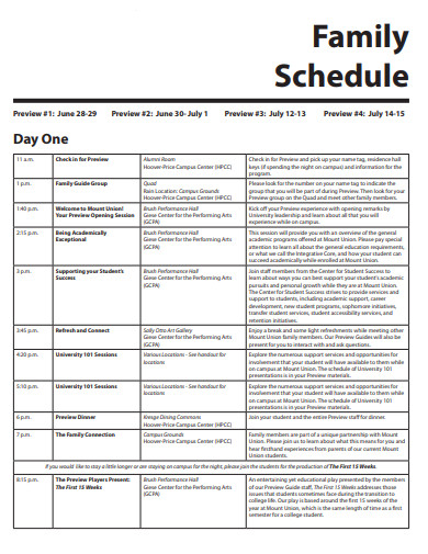 15 Family Schedule Templates In Google Docs Pages Word PDF