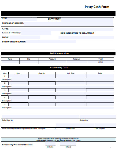 basic petty cash form template