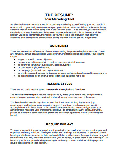 basic resume format