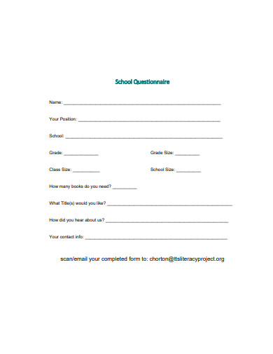 13+ School Questionnaire Templates - Google Docs, Word, Pages, PDF