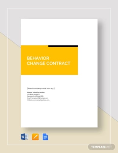 behavior change contract template
