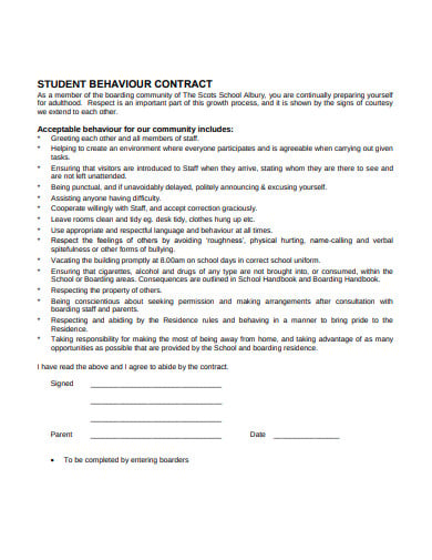 behaviour contract template in pdf