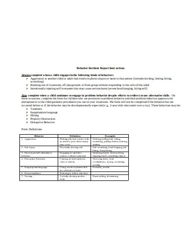 15+ Behaviour Report Templates in Google Docs | Word | Pages | DOC ...