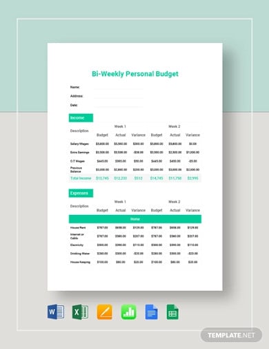 bi-weekly-personal-budget-template
