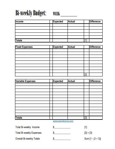 Biweekly Budget Template Free Printable Printable Templates Free