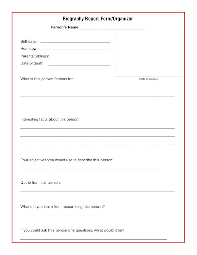 biography-report-form-templates