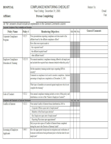 13+ Compliance Checklist Templates - PDF, Pages, Numbers, Google Docs, Word