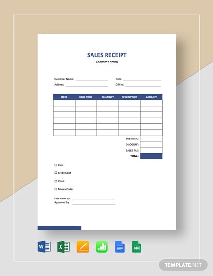 28 sales receipt templates word pdf excel apple pages free premium templates