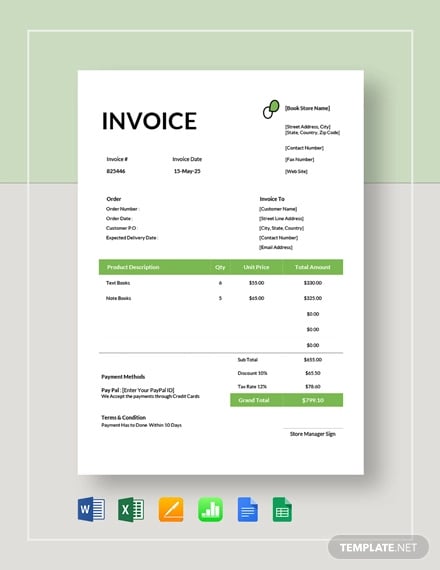invoice book template download