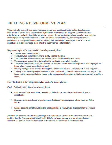 building a development plan template