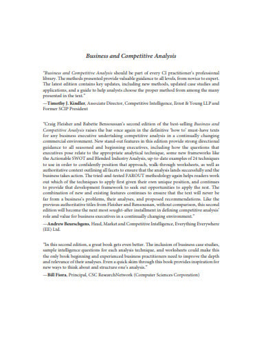 business competitive analysis template
