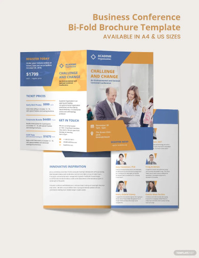 business conference bi fold brochure template
