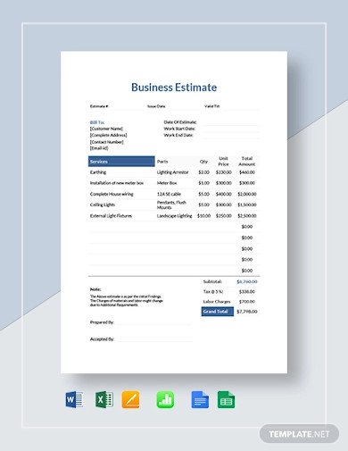 business-estimate-template