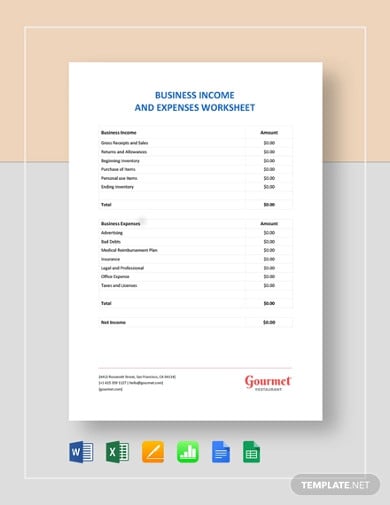 business-income-expenses-worksheet-template