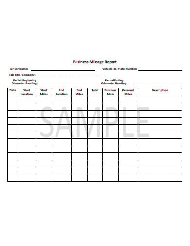 business mileage report example