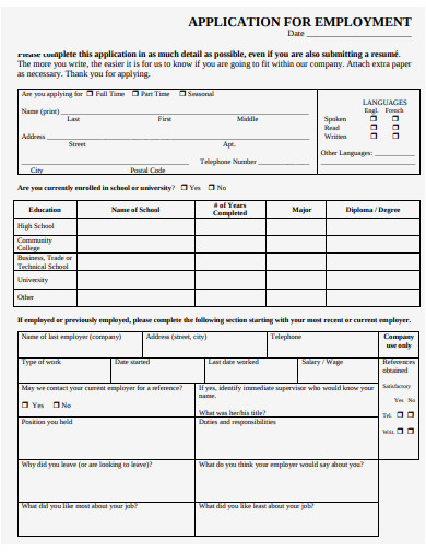 16  Job Application Form Templates in Google Docs Pages MS Word PDF