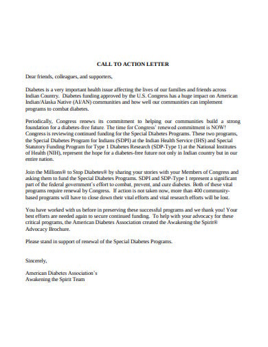 call to action letter template