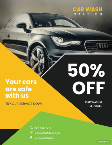 car wash service flyer template