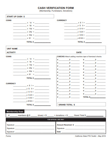 cash-verification-form-template