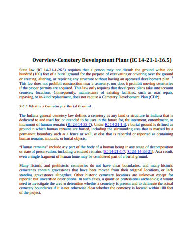cemetery development plan template