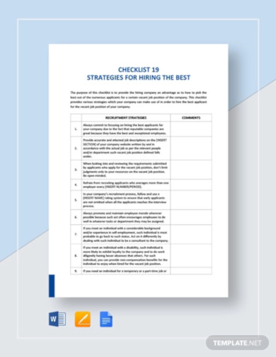 checklist-19-strategies-for-hiring-the-best-template